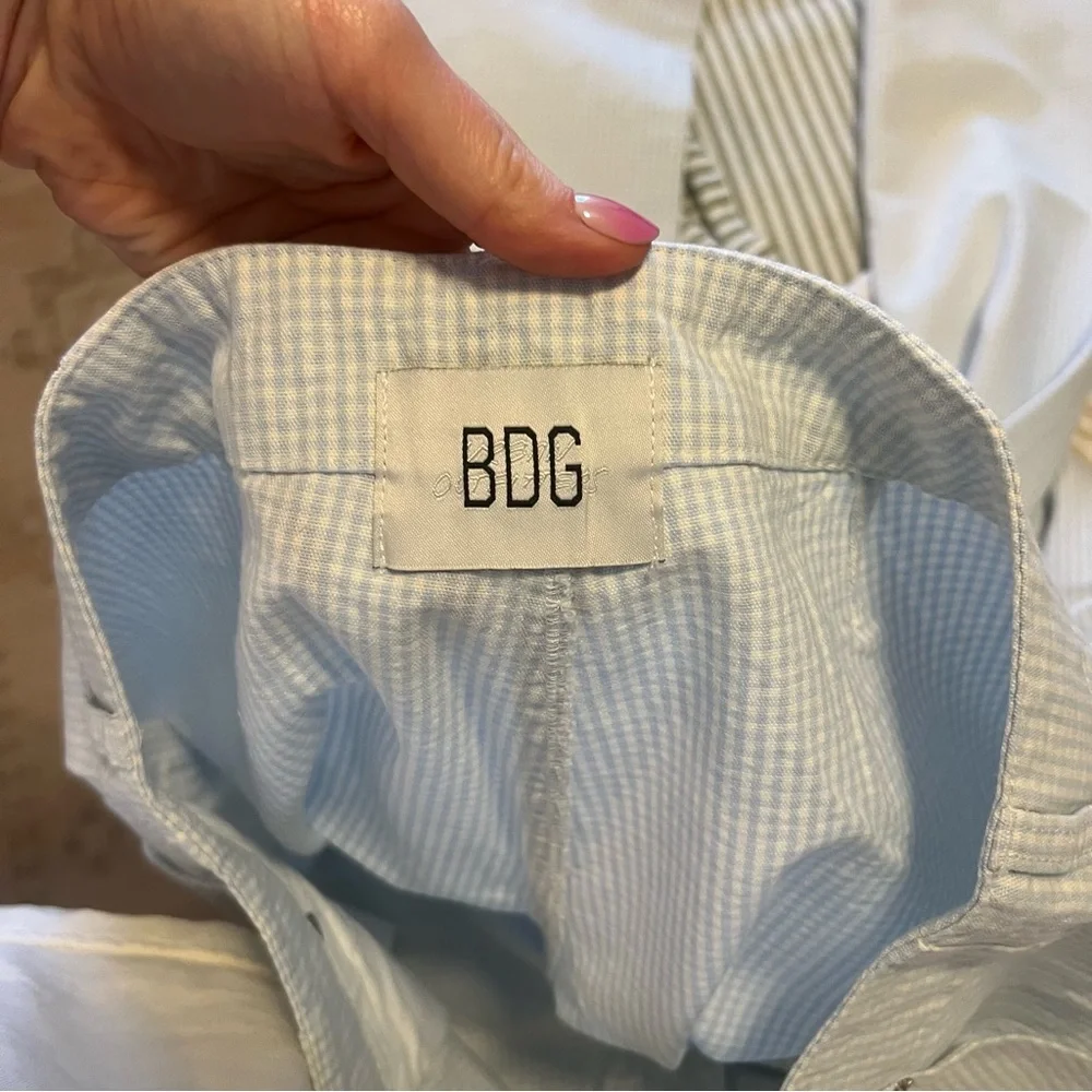 Urban Outfitters BDG Silverlake Blue Gingham Mid-Rise Straight Leg Pant